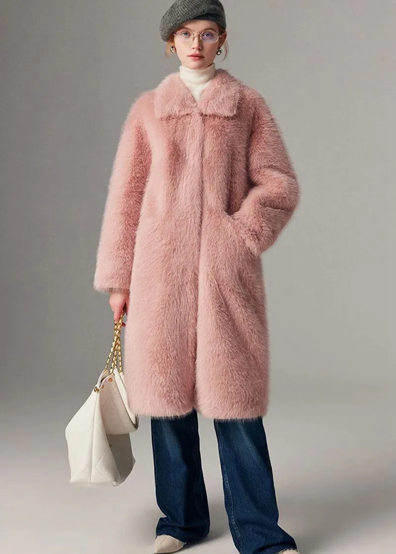 Thicken long Faux Mink fur coat