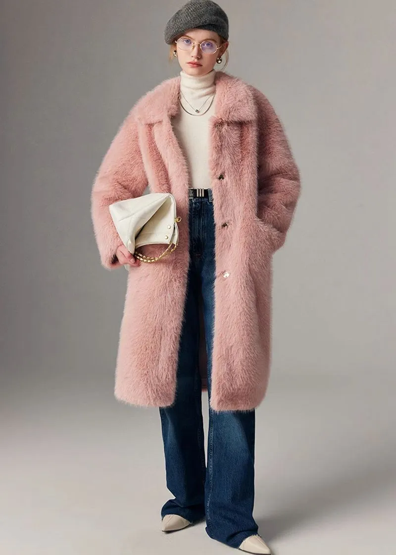 Thicken long Faux Mink fur coat