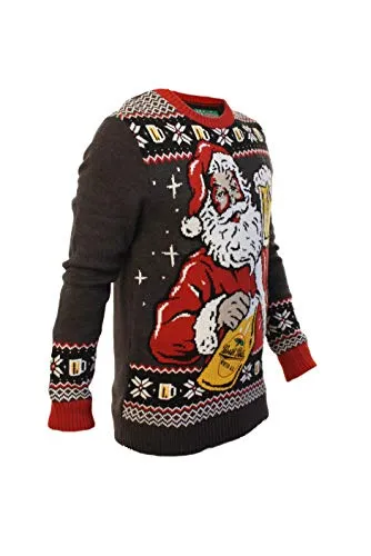 Ugly Christmas Party Sweater Unisex Santa's Winter Ale Beer Drinking-Medium Winter Ale Black