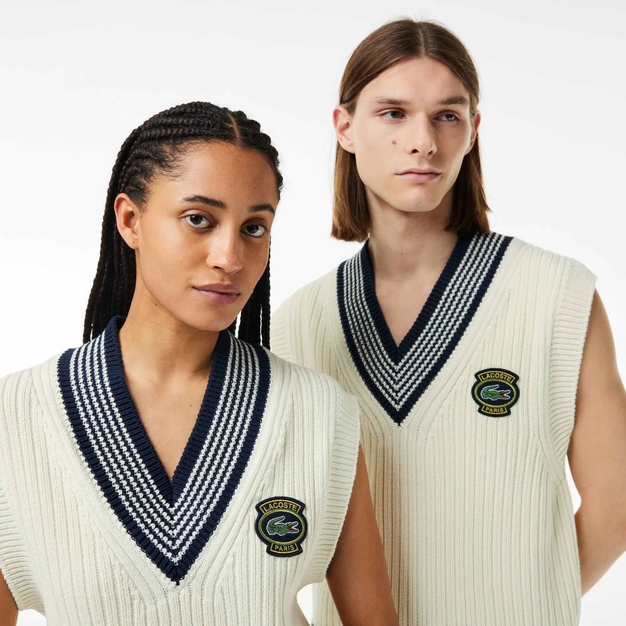 Unisex Heavy Knit Badge Tennis Sweater