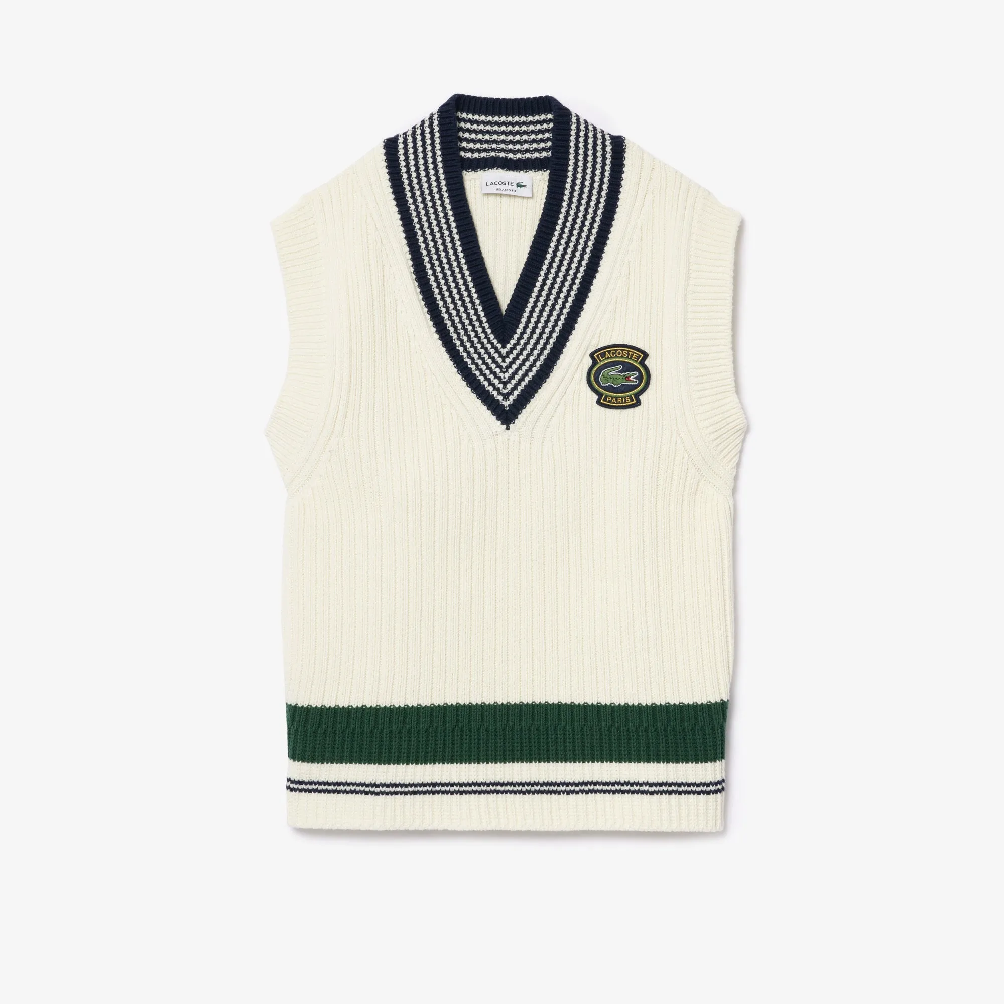 Unisex Heavy Knit Badge Tennis Sweater