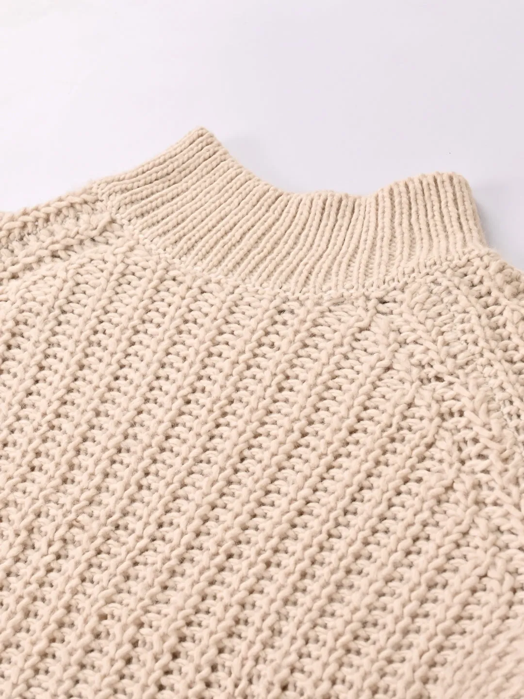 Women Beige Turtleneck Sweater