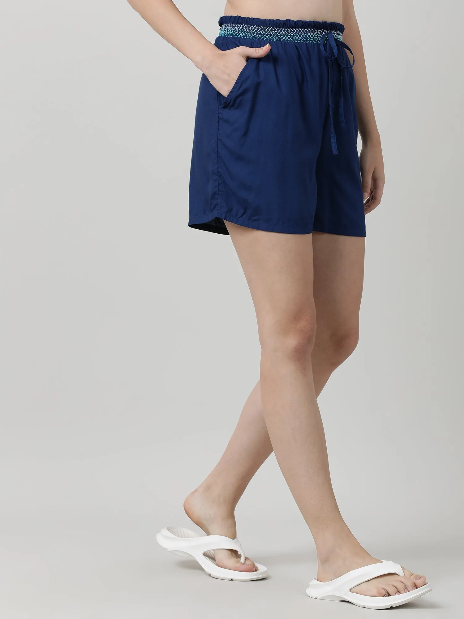 Women Blue Regular Fit Shorts