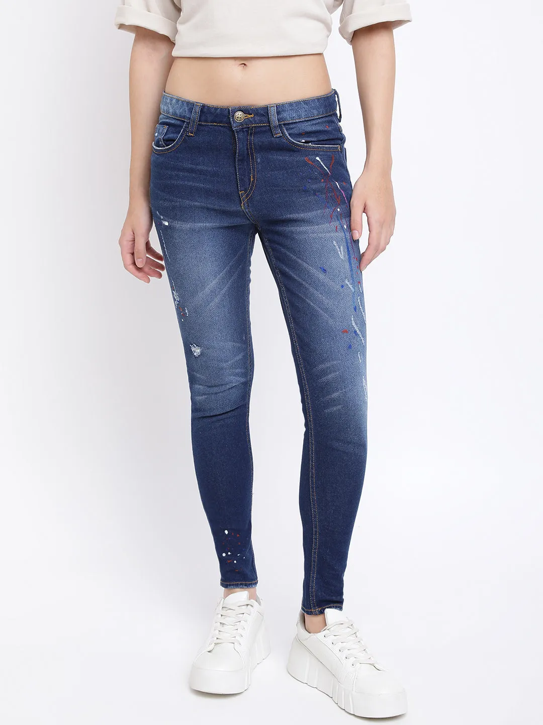 Women Dark Blue Skinny Fit Jeans