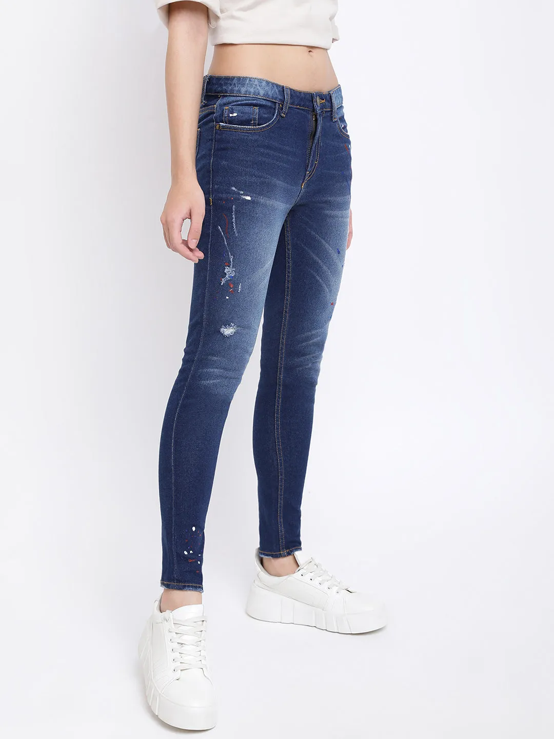 Women Dark Blue Skinny Fit Jeans