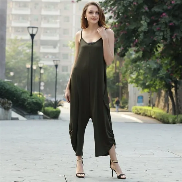 Women Spaghetti Strap Harem Jumpsuit