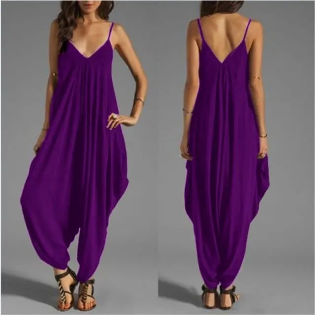 Women Spaghetti Strap Harem Jumpsuit