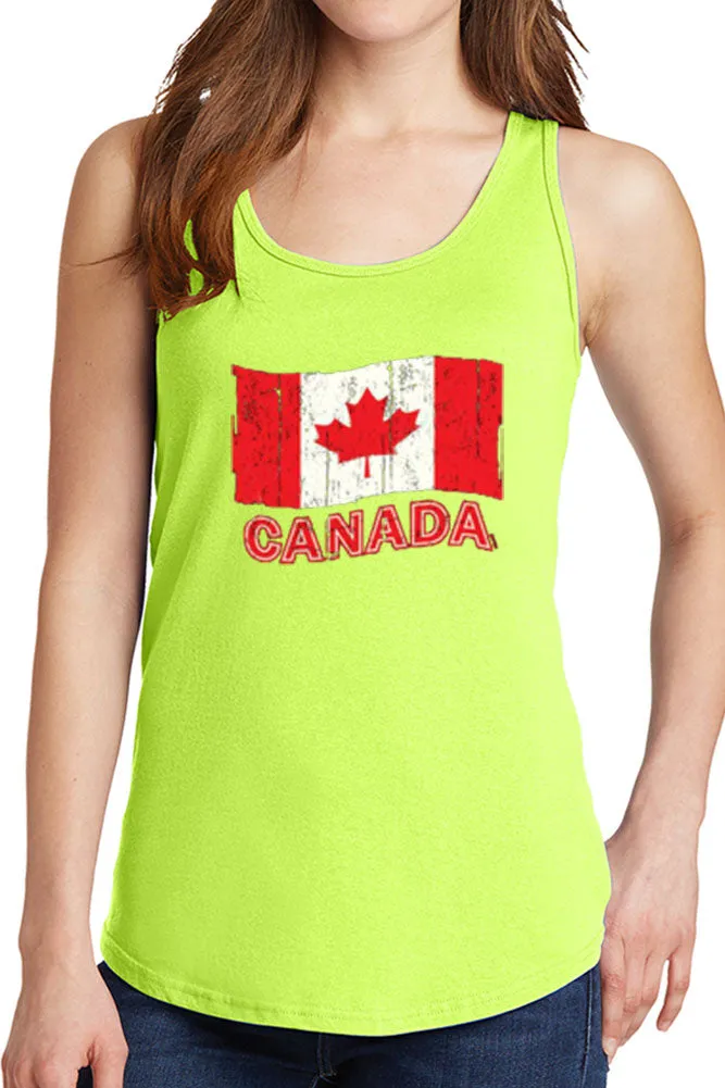 Women's Canadian Flag Red and White Core Cotton Tank Tops -XS~4XL