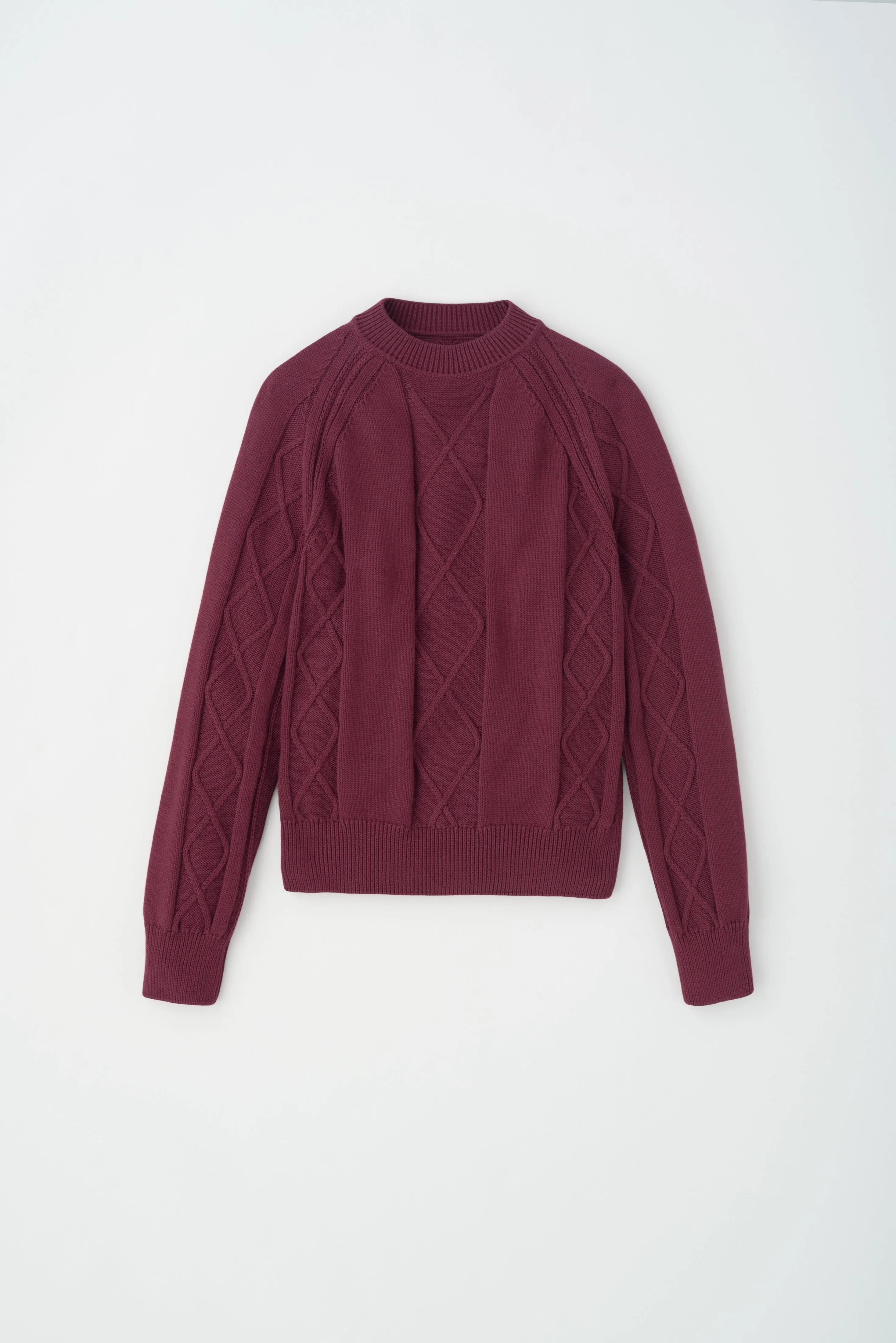 Women's Luxor Cable Sweater in Burgundy