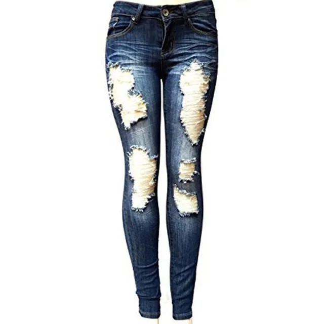 Women's Skinny Hole Ripped Jeans New Fashion WomenPants Boyfriend Denim Biker Jeans Female Pencil Pants Softener