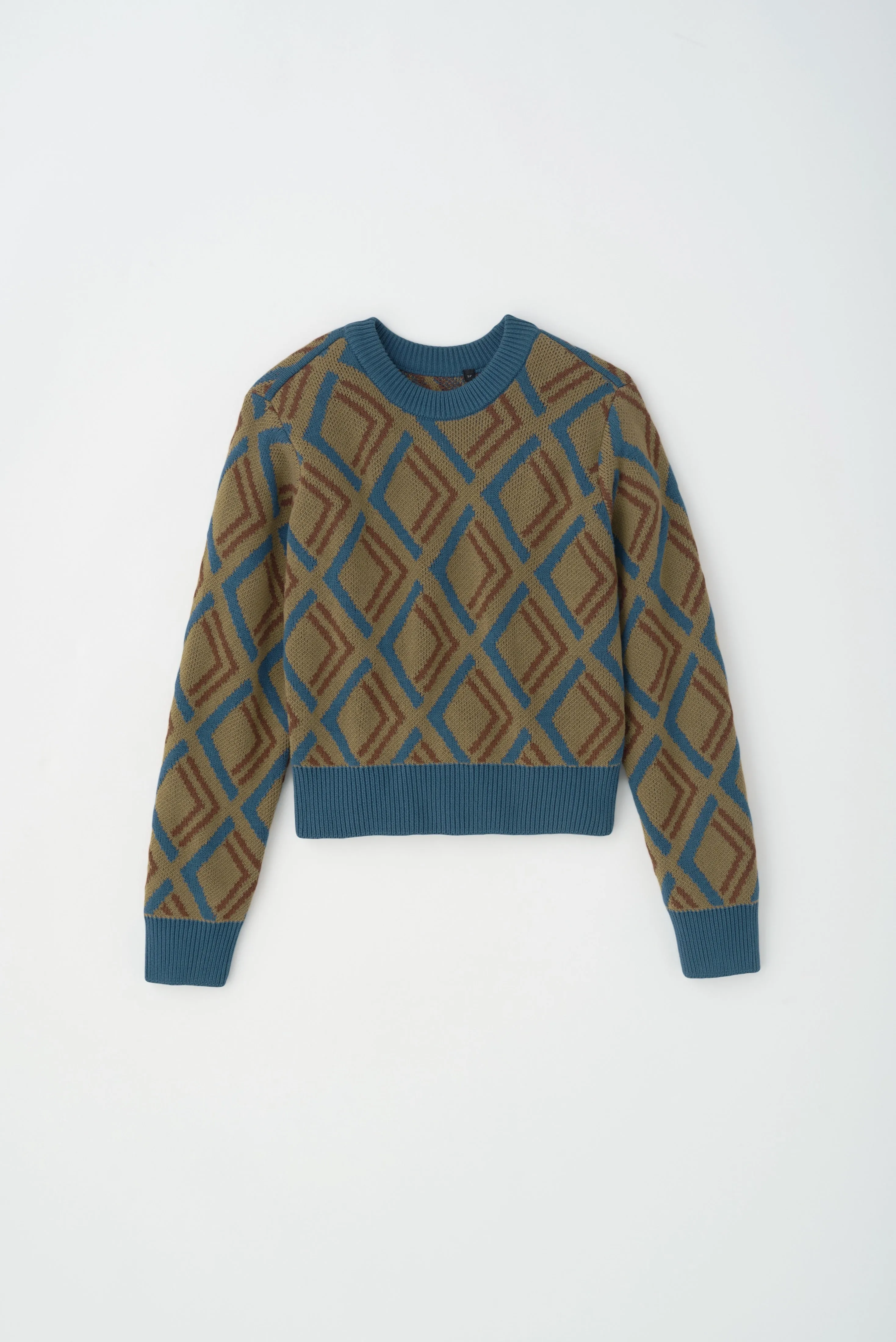 Women's Soad Sweater in Light Olive/Nile Blue/Umber