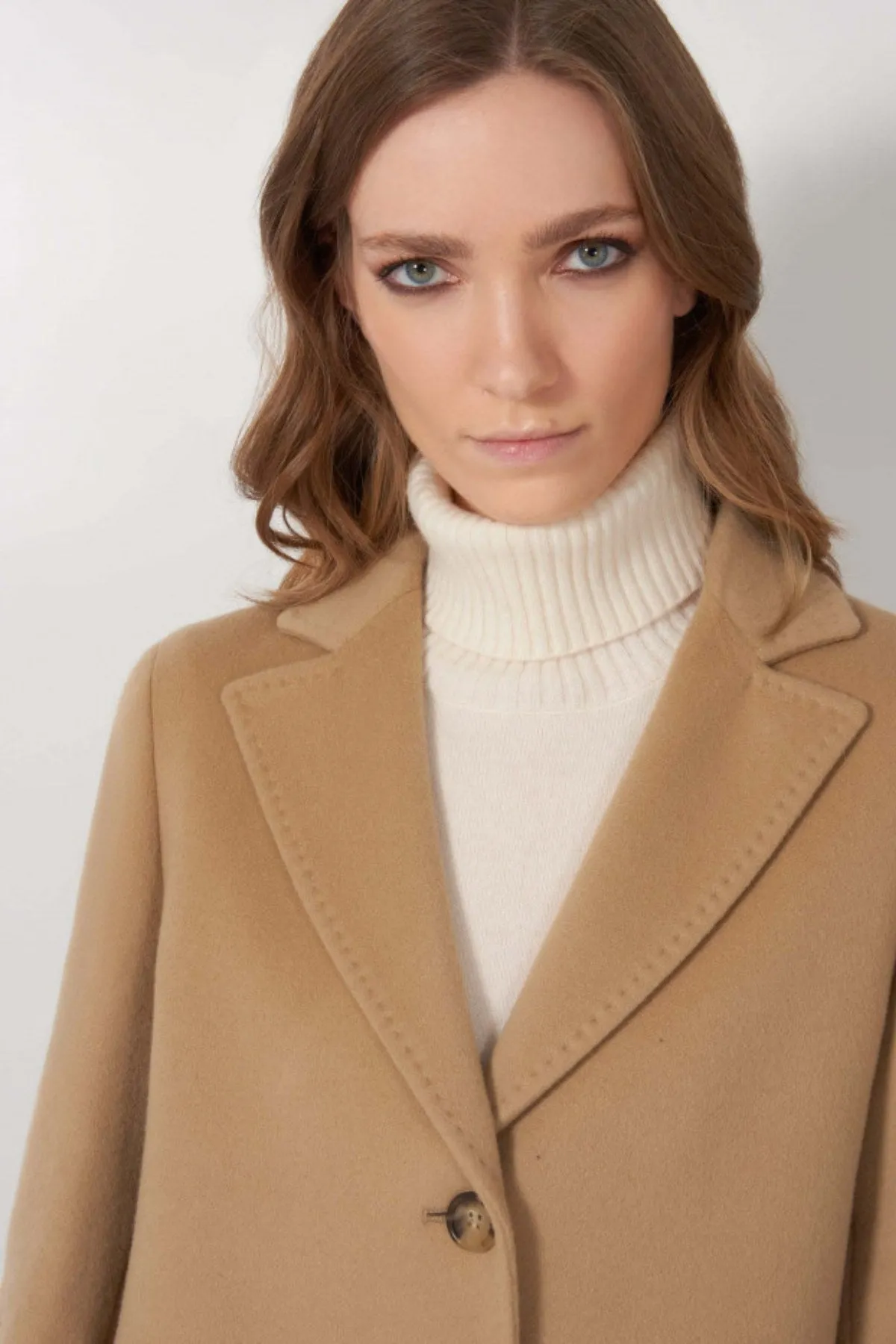 Wool & Cashmere Coat with Notch Collar 38001