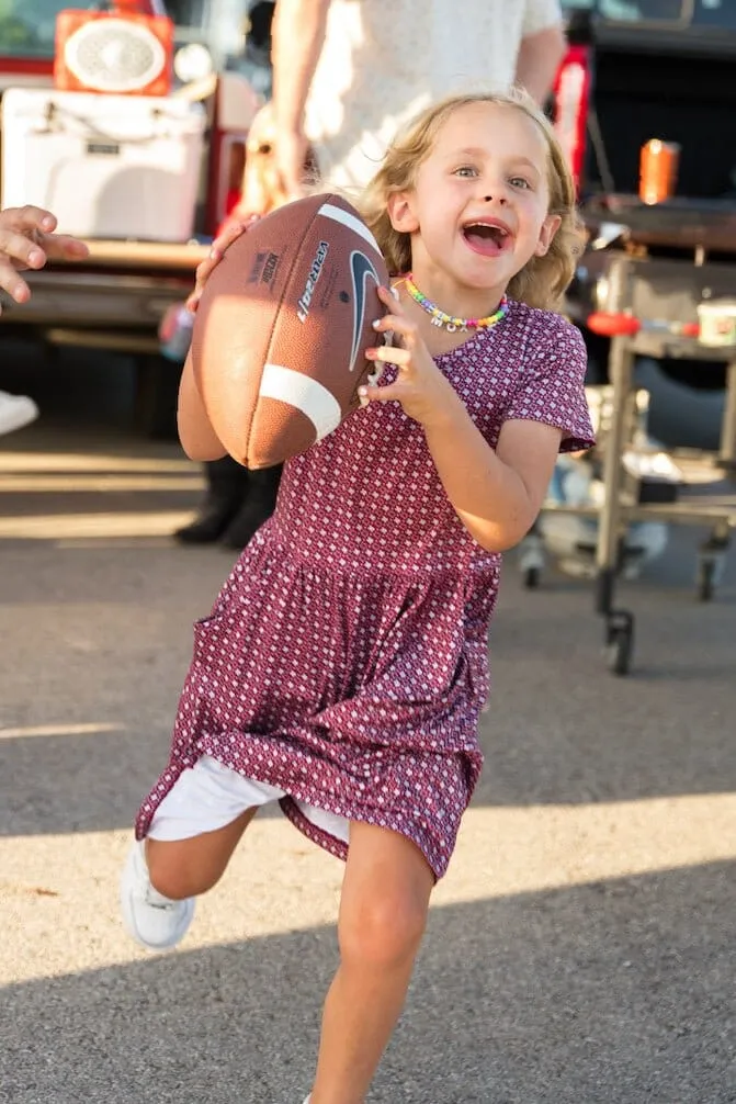 Youth Girls Dress - Texas Maroon & Grey